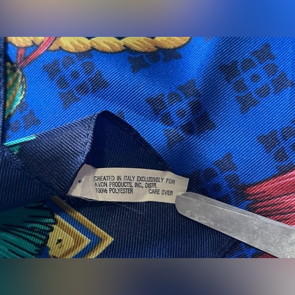 Vintage Avon Made Exclusively In Italy Polyester Scarf Twilly - Picture 6 of 7